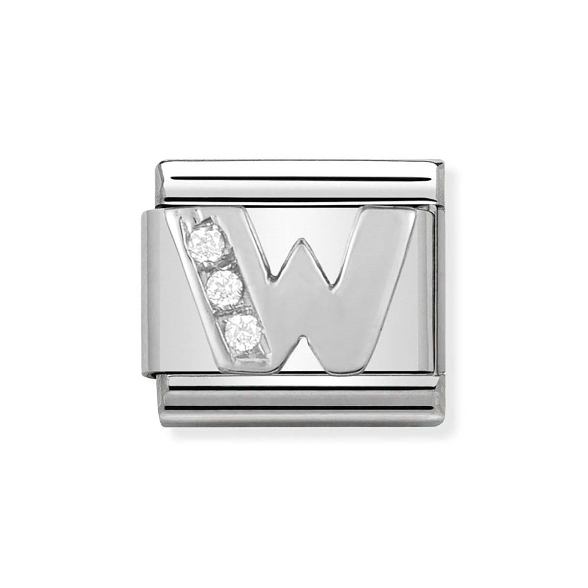 Nomination Silver Cubic Zirconia Letter Charm