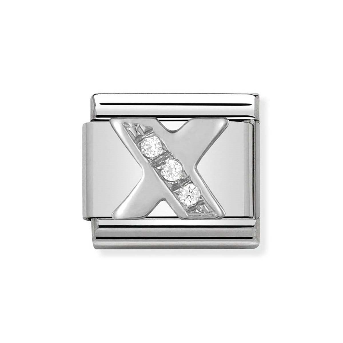 Nomination Silver Cubic Zirconia Letter Charm