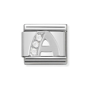 Nomination Silver Cubic Zirconia Letter Charm