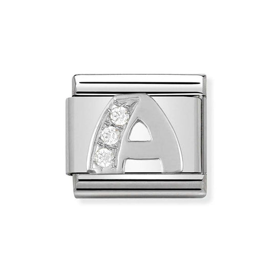 Nomination Silver Cubic Zirconia Letter Charm