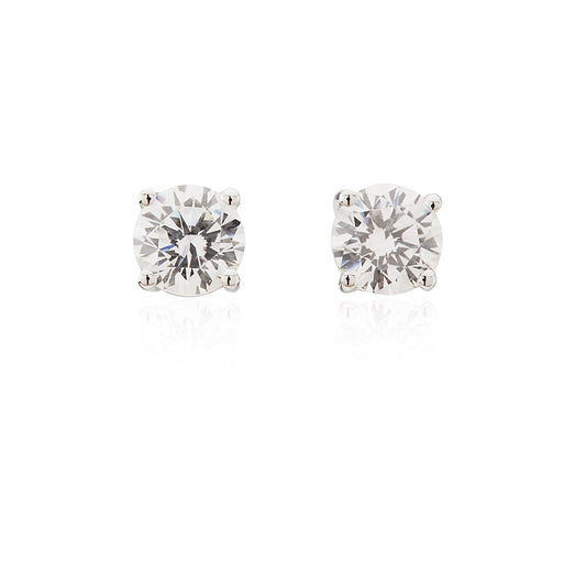 Argento 5.5mm Cubic Zirconia Stud Earrings