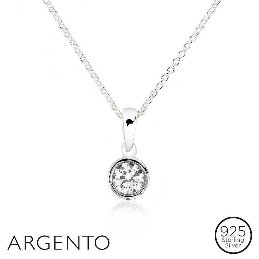 Argento Round Cubic Zirconia Necklace