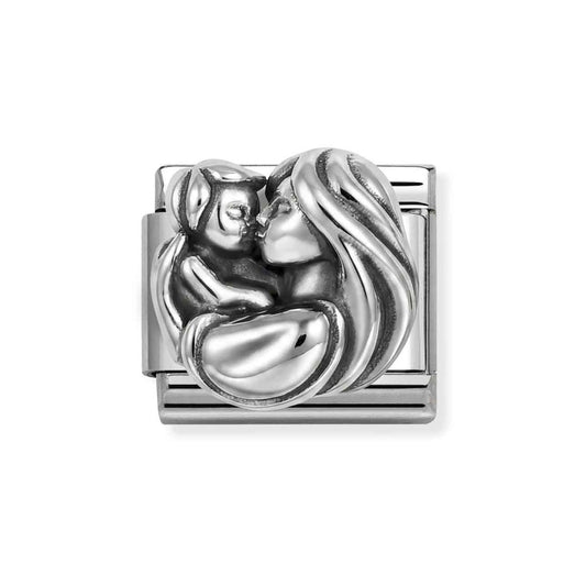 Silver 3D Mum and Child Charm