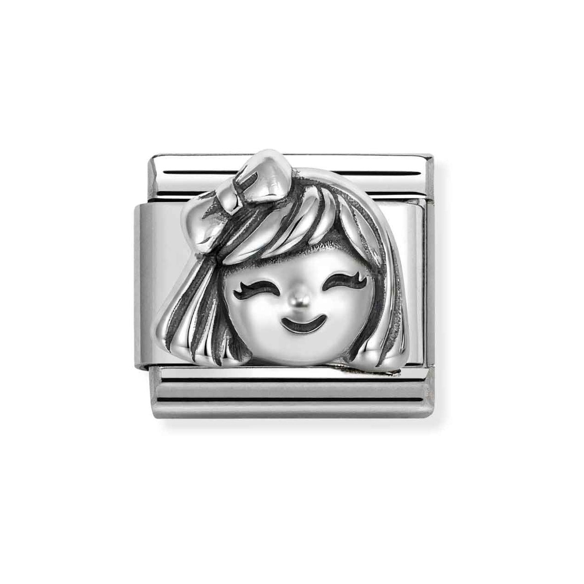 Silver 3D Girl Charm