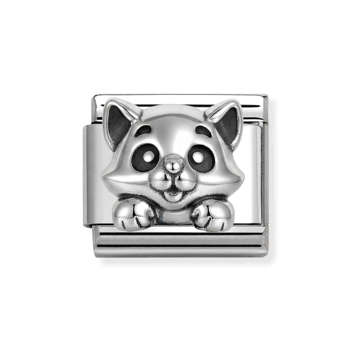 Silver 3D Cat Charm