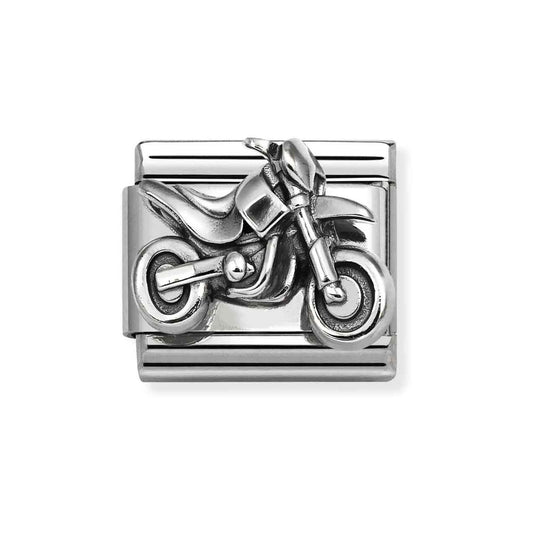 Silver 3D Motorcycle Charm