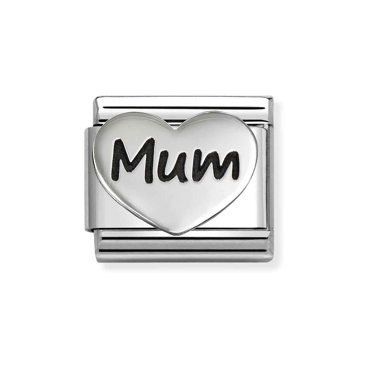 Silver Mum Heart Charm