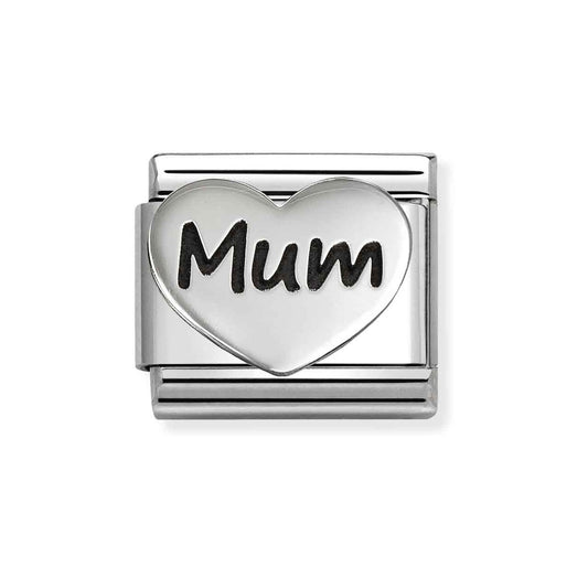 Silver Mum Heart Charm