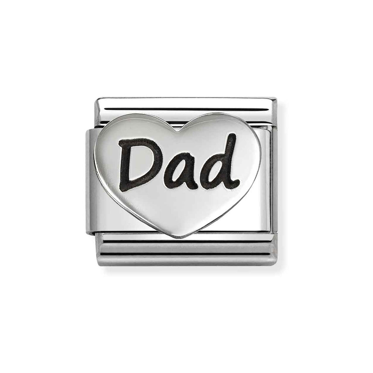 Silver Dad Heart Charm