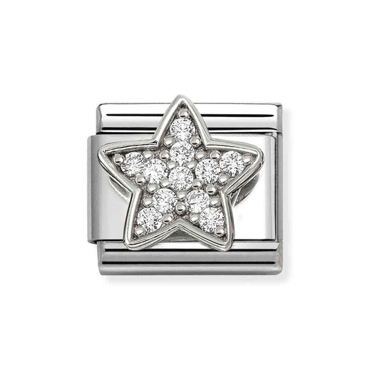 Silver White Pavé Star Charm