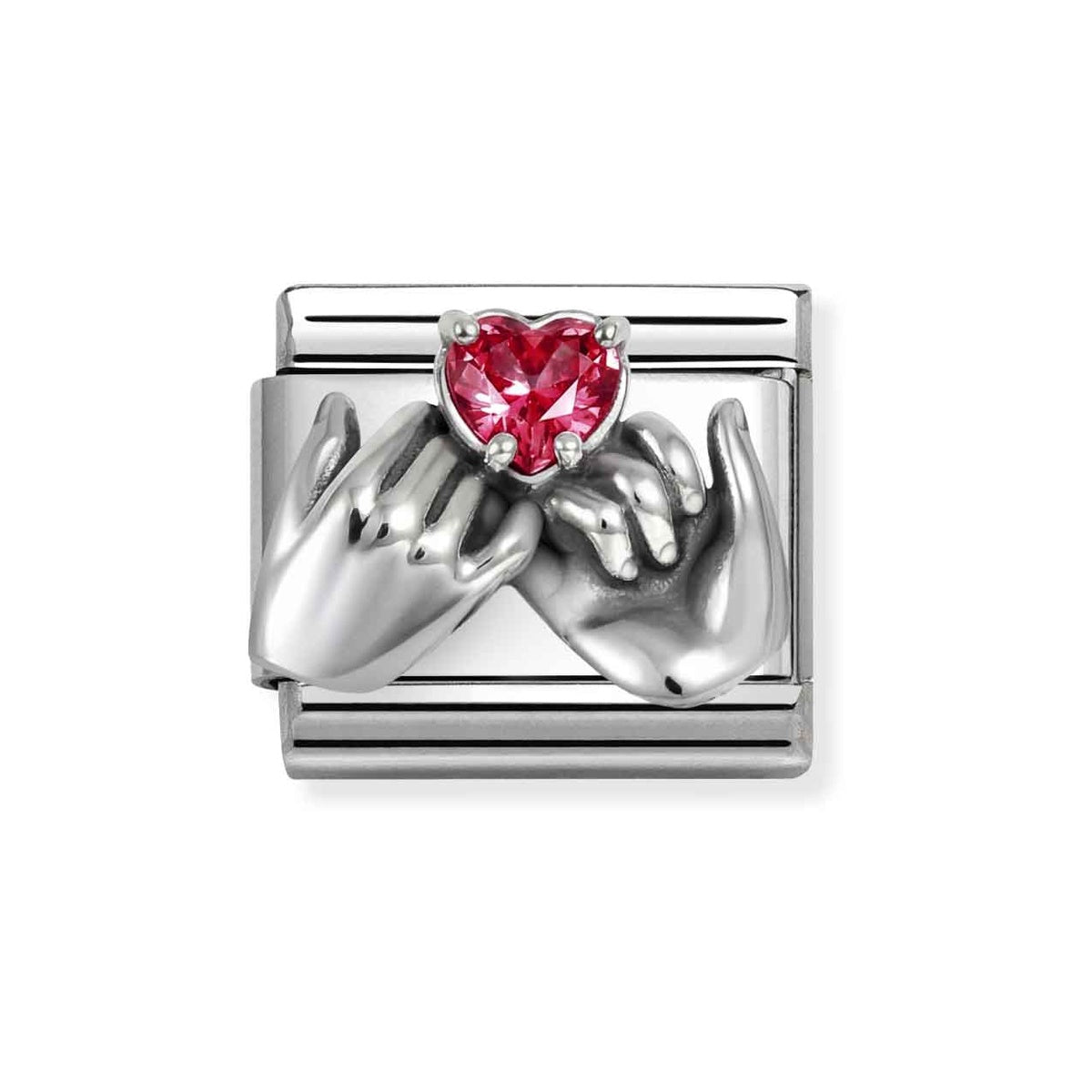 Silver Heart Hands Charm