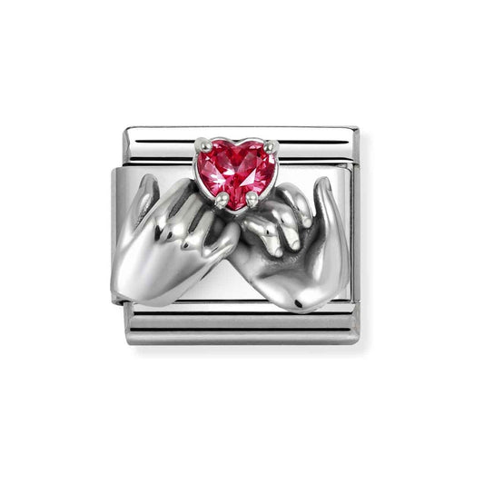 Silver Heart Hands Charm