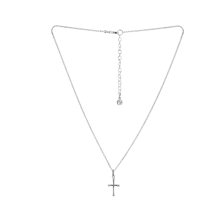 Argento Cubic Zirconia Cross Necklace