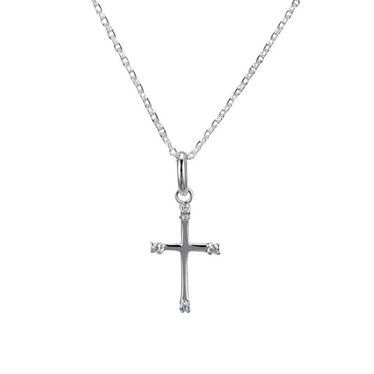 Argento Cubic Zirconia Cross Necklace