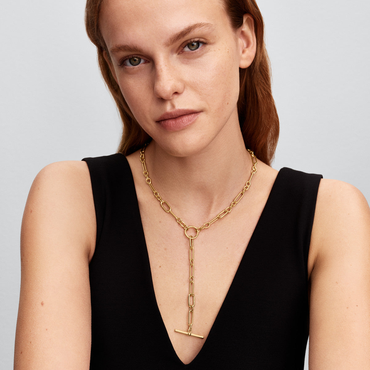 Pandora Gold Chan Link T-bar Necklace