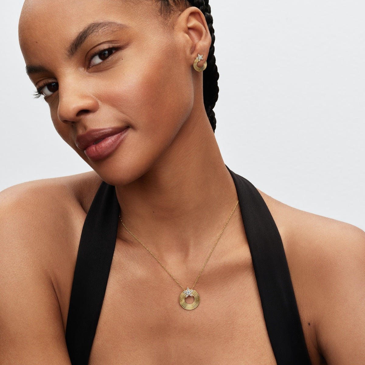 Pandora Gold Sparkling Shooting Star Pendant Necklace