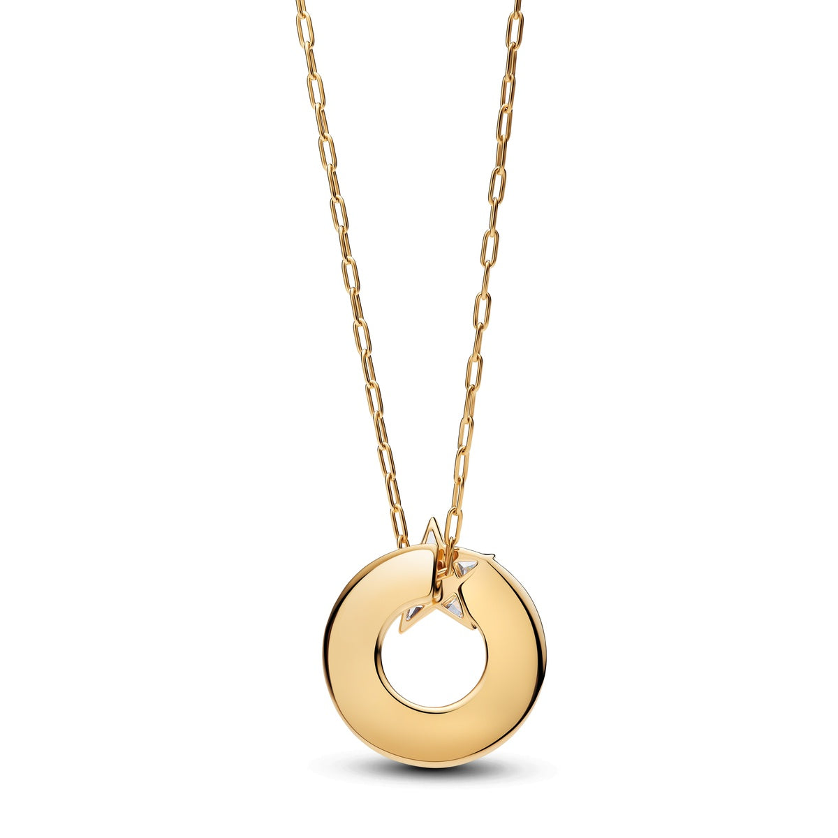 Pandora Gold Sparkling Shooting Star Pendant Necklace