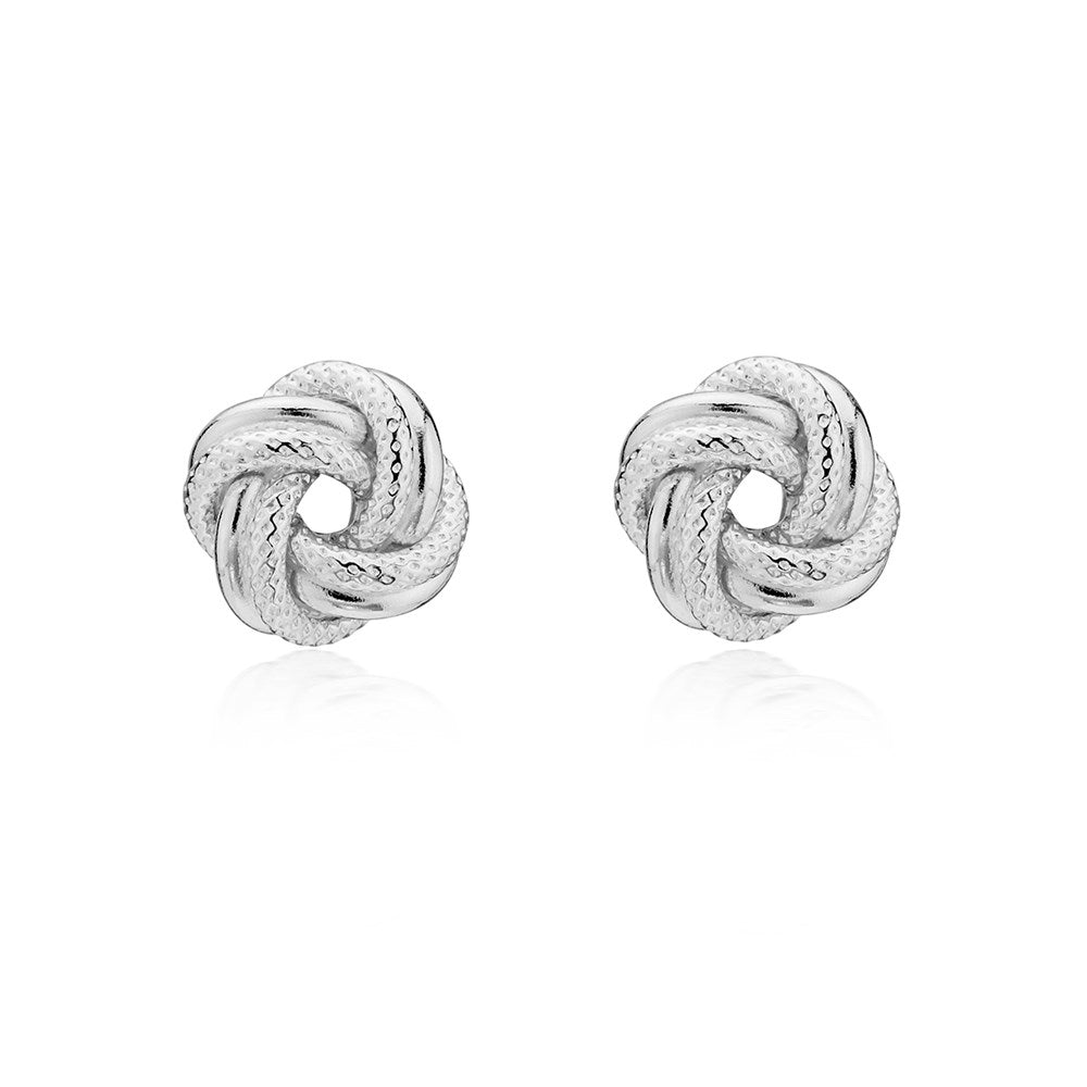 Argento Recycled Silver Knot Stud Earrings