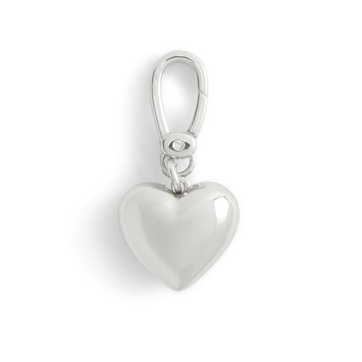 Coach Silver Quilted C Heart Charm