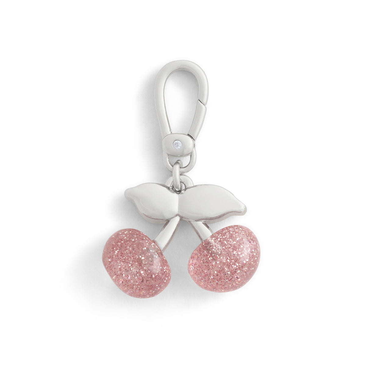 Coach Silver Sparkly Pink Cherry Resin Charm
