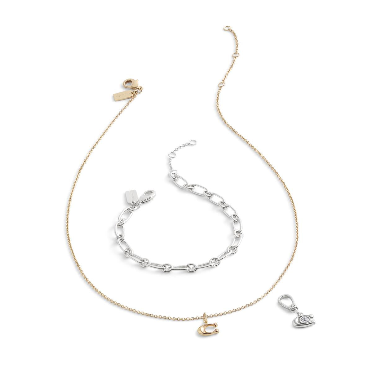 Coach Silver Signature C Stone Charm