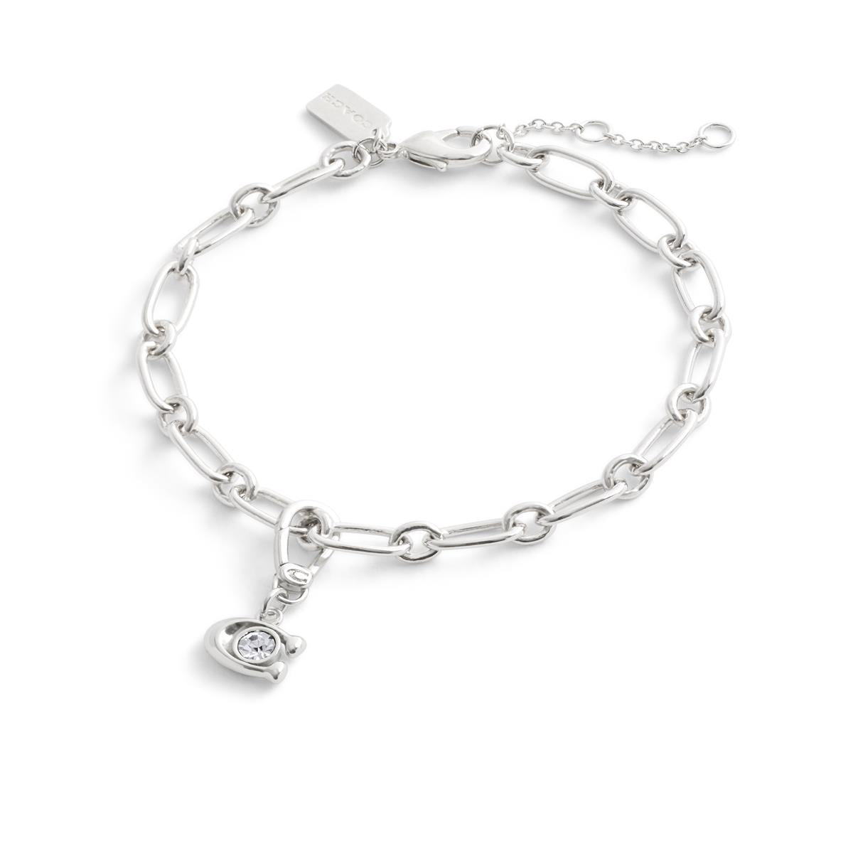Coach Silver Signature C Stone Charm