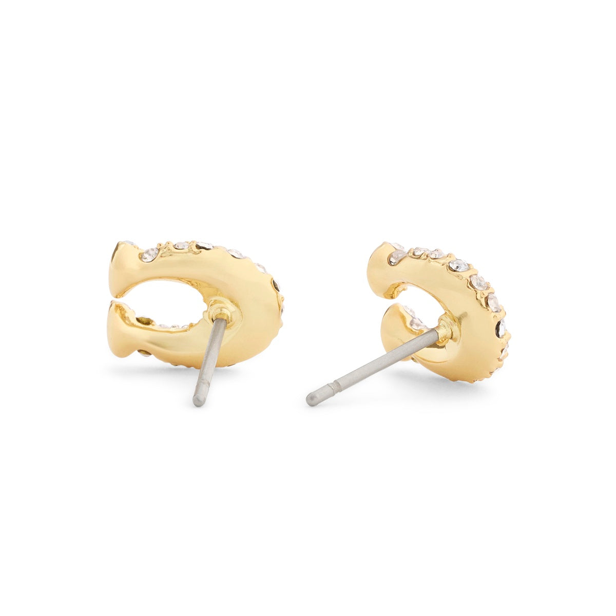 Coach Gold One Coach Pavé C Stud Earrings