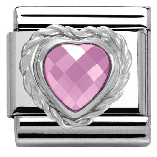 Nomination Pink Crystal Heart Charm
