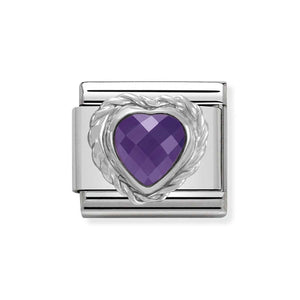 Nomination Purple Crystal Heart Charm