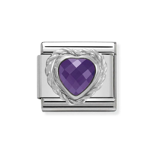 Nomination Purple Crystal Heart Charm