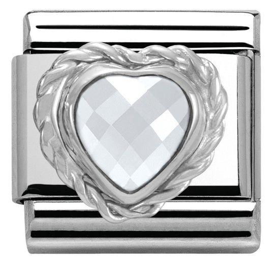 Nomination Clear Crystal Heart Charm