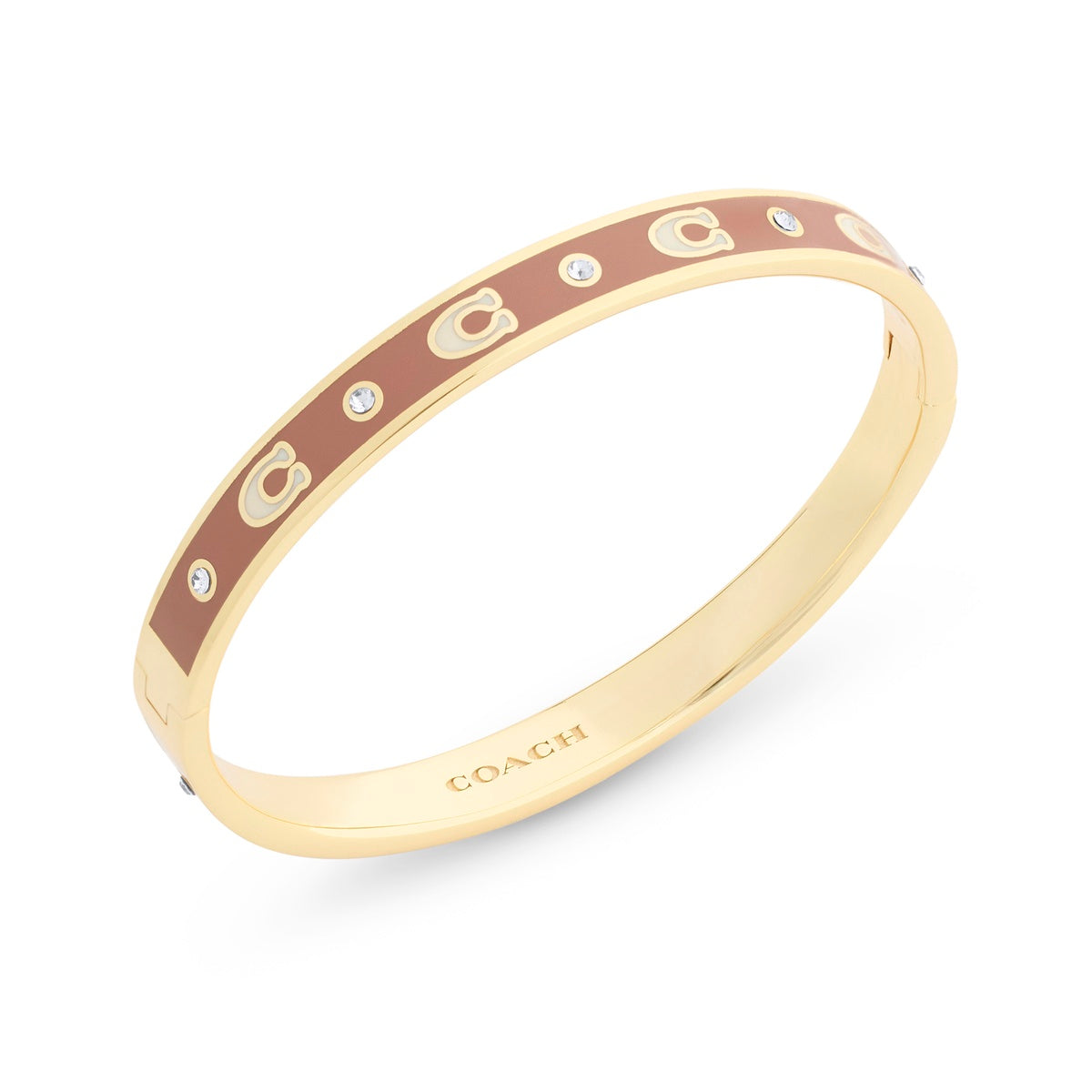 Coach Gold C Pecan Brown Enamel Bangle