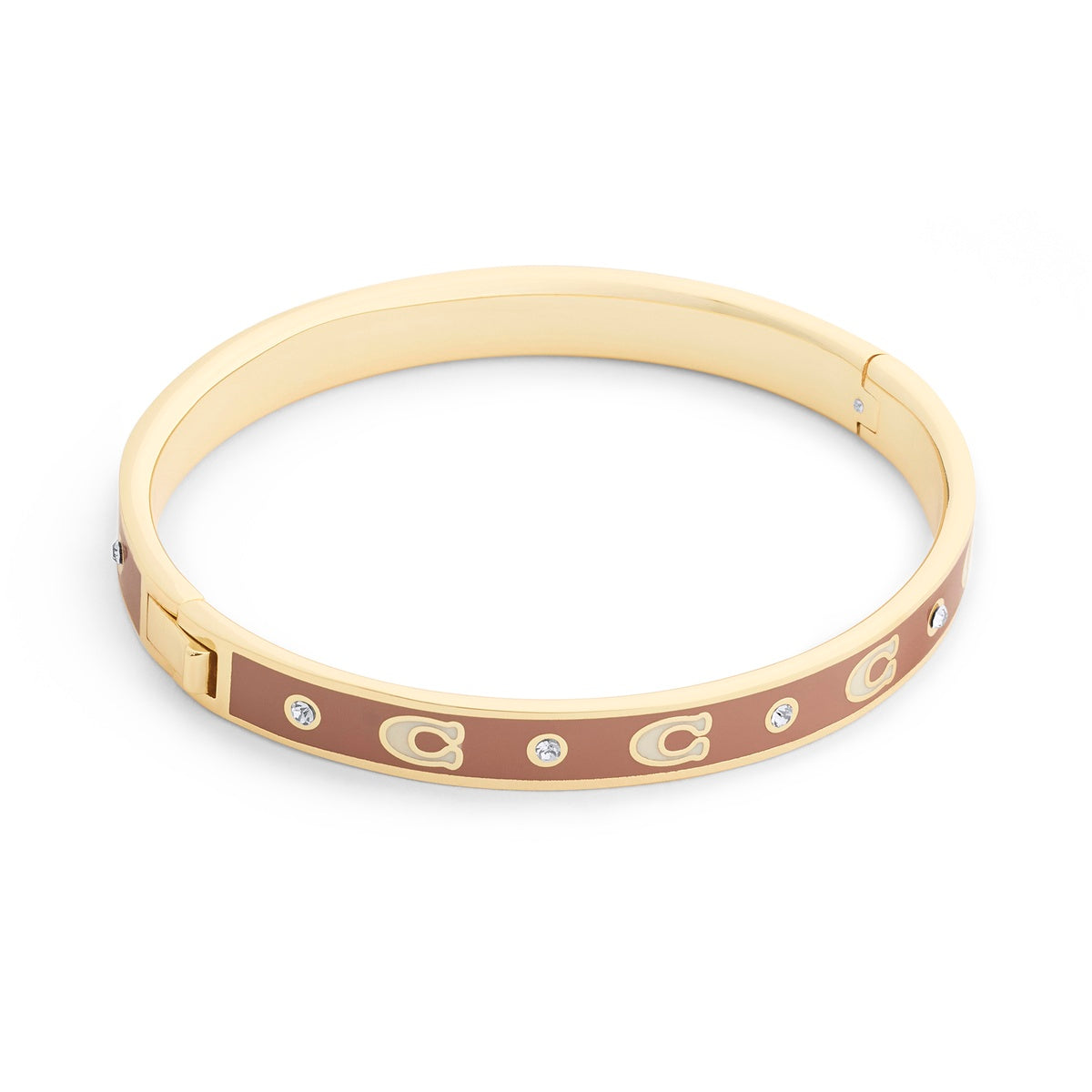Coach Gold C Pecan Brown Enamel Bangle