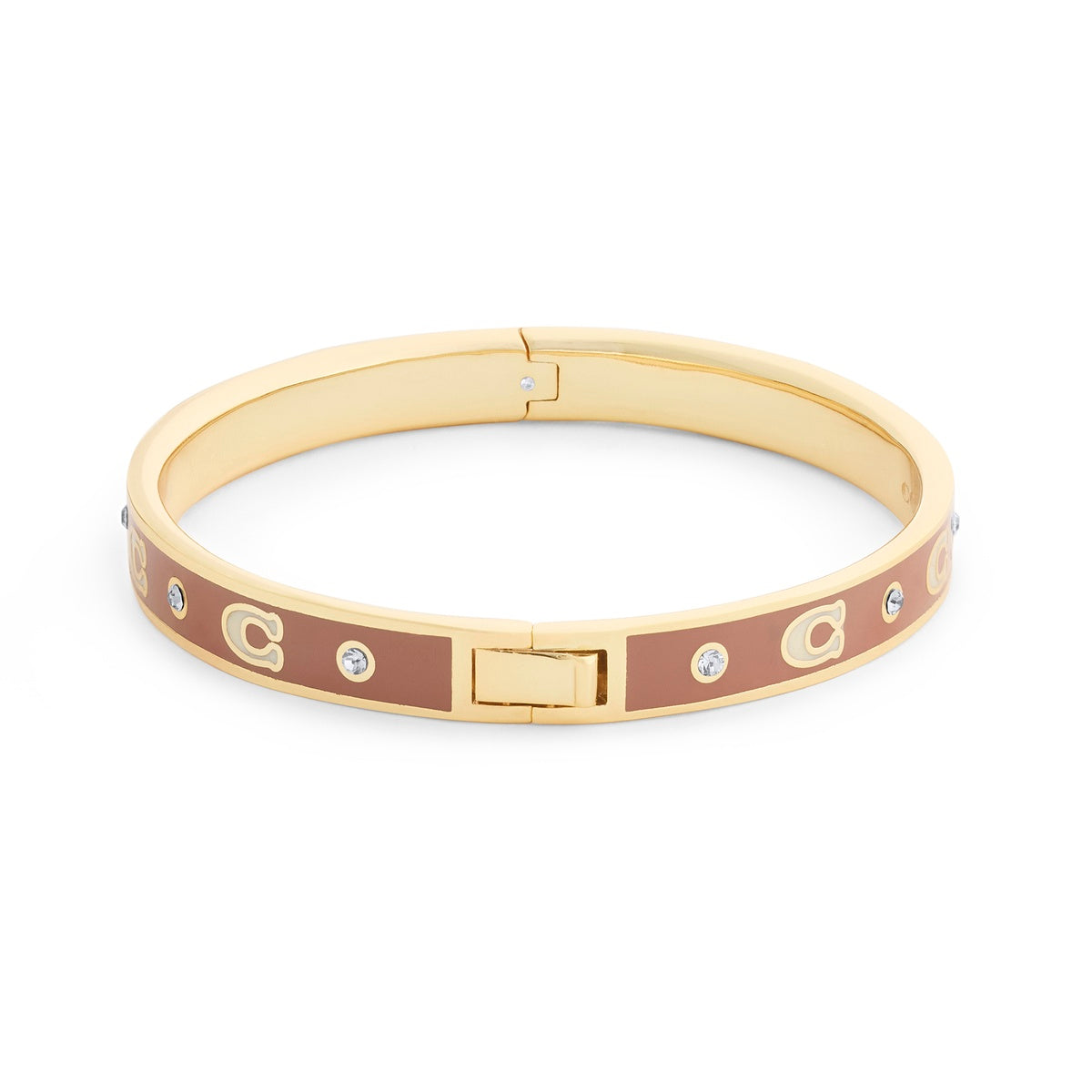 Coach Gold C Pecan Brown Enamel Bangle