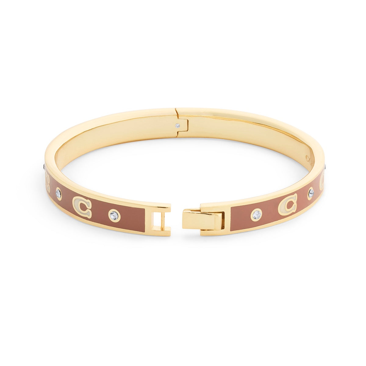 Coach Gold C Pecan Brown Enamel Bangle