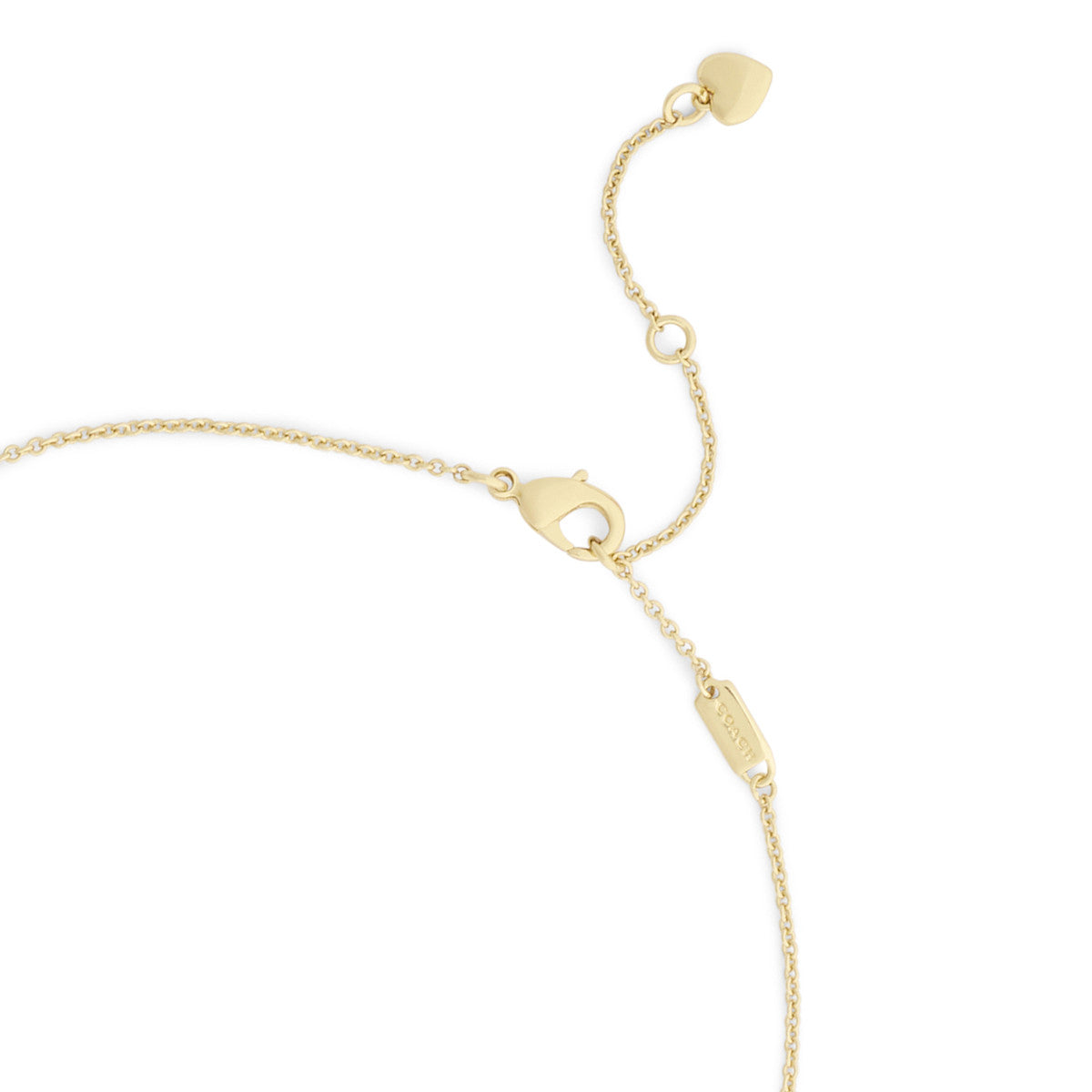 Coach Gold C Brown Disc Necklace