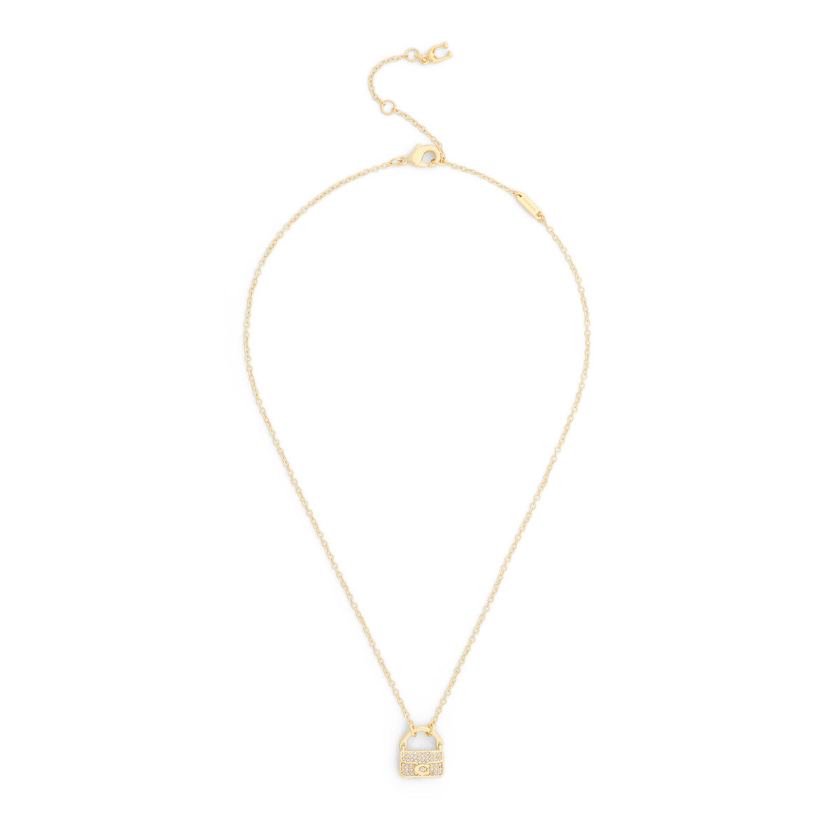 Coach Gold Pavé Tabby Bag Necklace