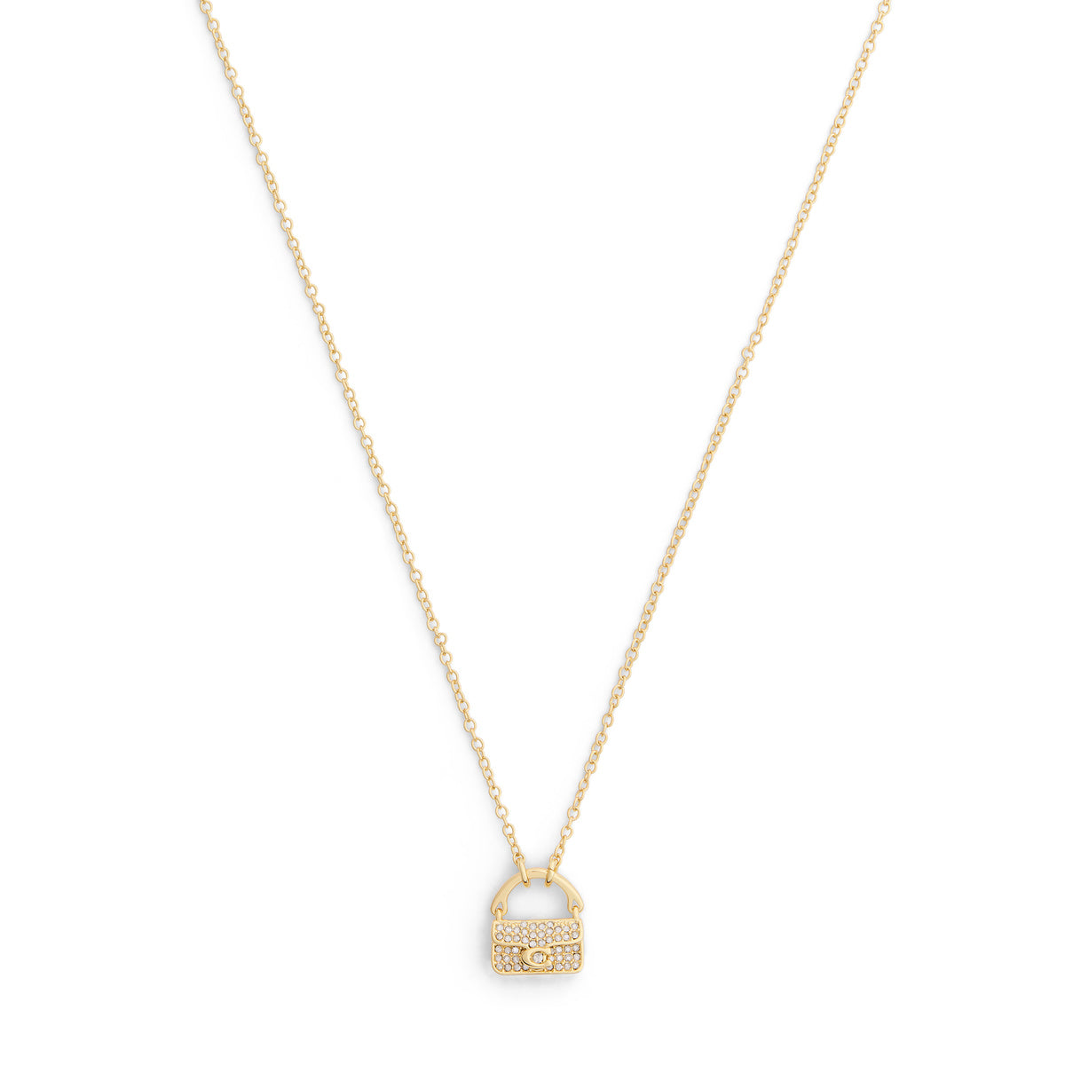 Coach Gold Pavé Tabby Bag Necklace