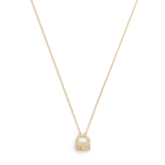 Coach Gold Pavé Tabby Bag Necklace