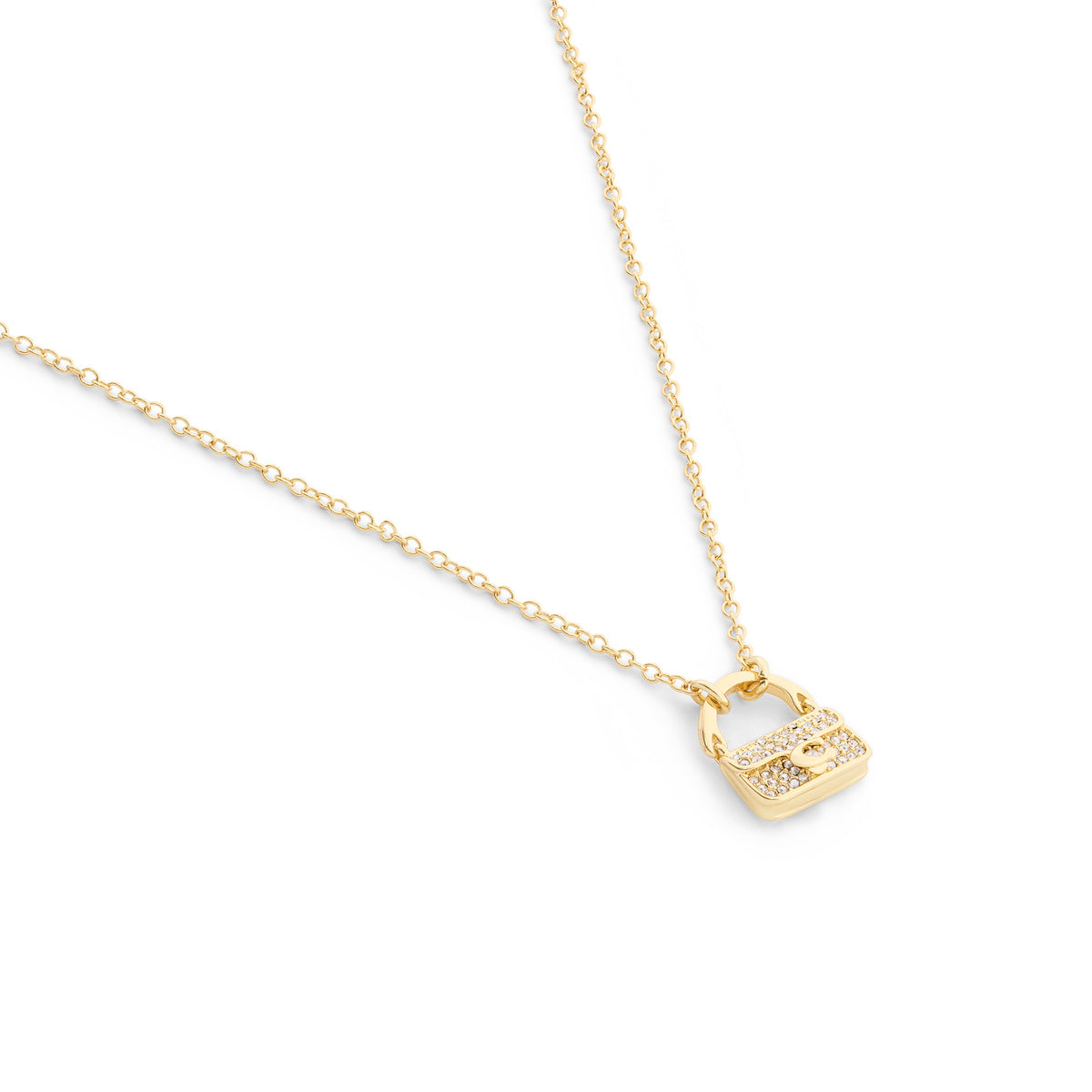 Coach Gold Pavé Tabby Bag Necklace