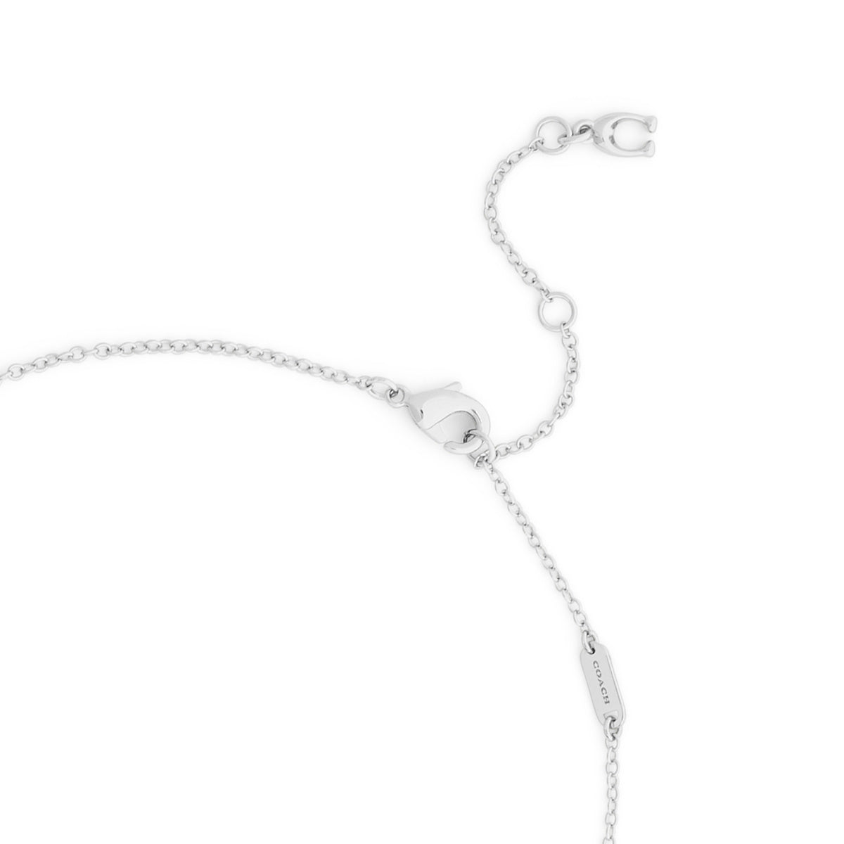 Coach Silver Pavé Tabby Bag Necklace