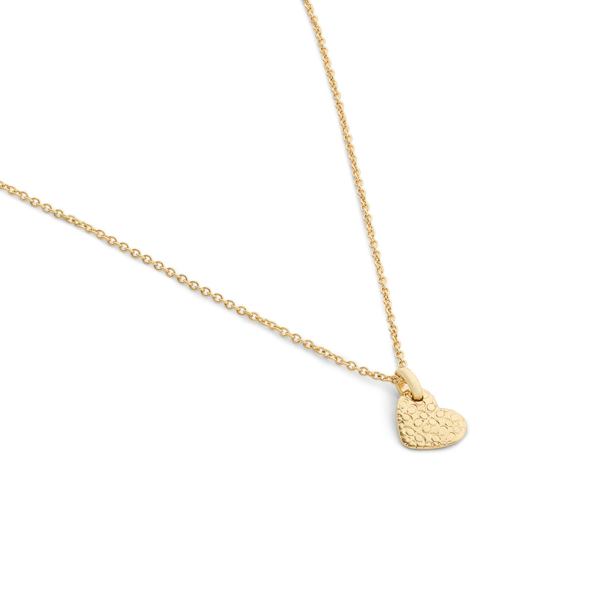 Coach Gold Textured Heart Necklace