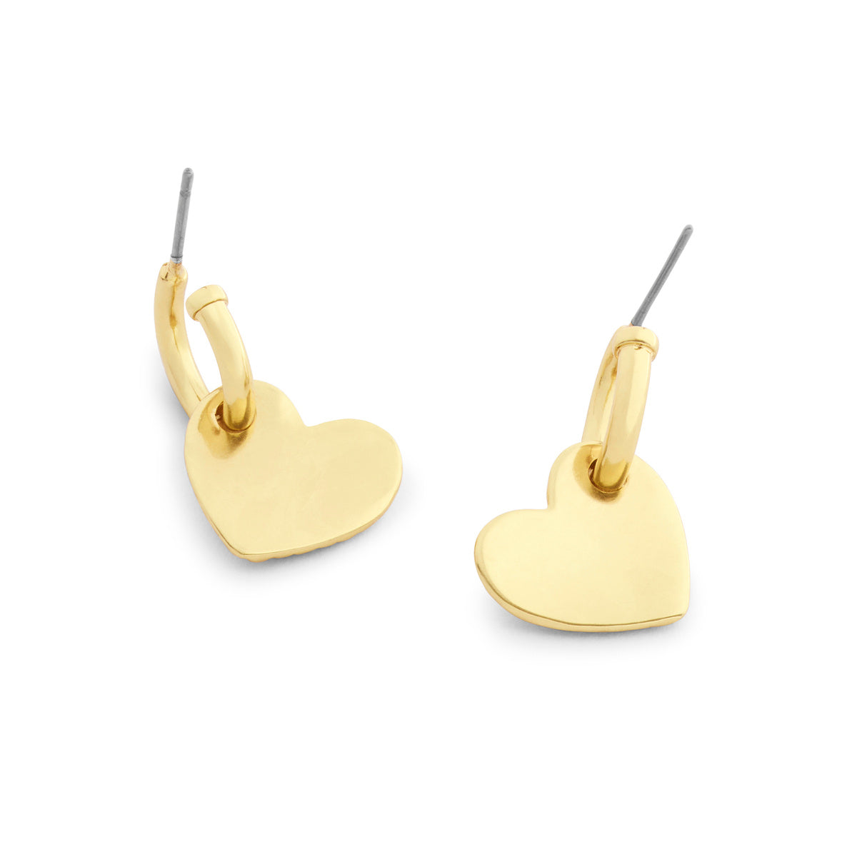 Coach Gold Textured Heart Huggies