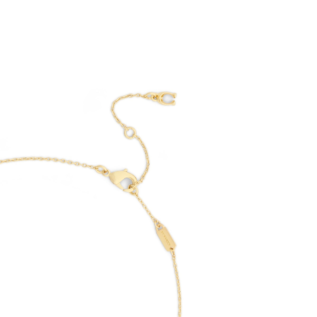 Coach Gold C Pavé Signet Oval Necklace