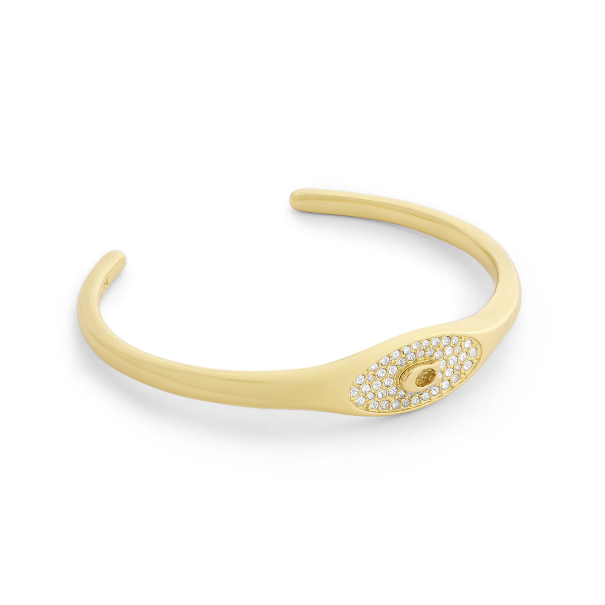 Coach Gold C Pavé Signet Cuff Bangle