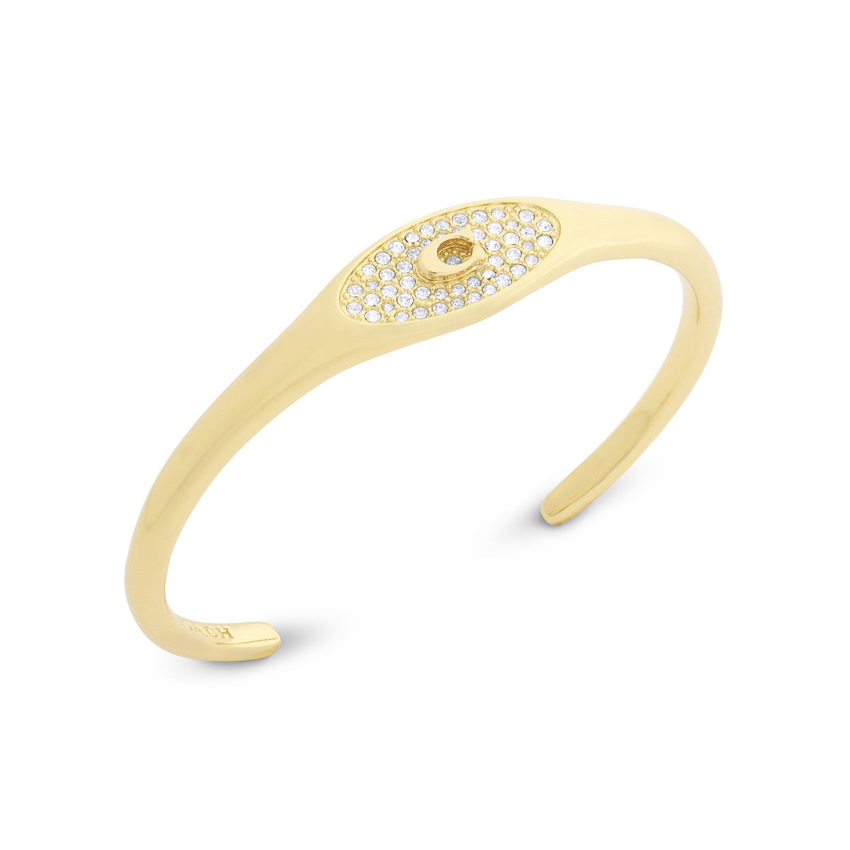 Coach Gold C Pavé Signet Cuff Bangle