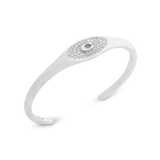 Coach Silver C Pavé Signet Cuff Bangle