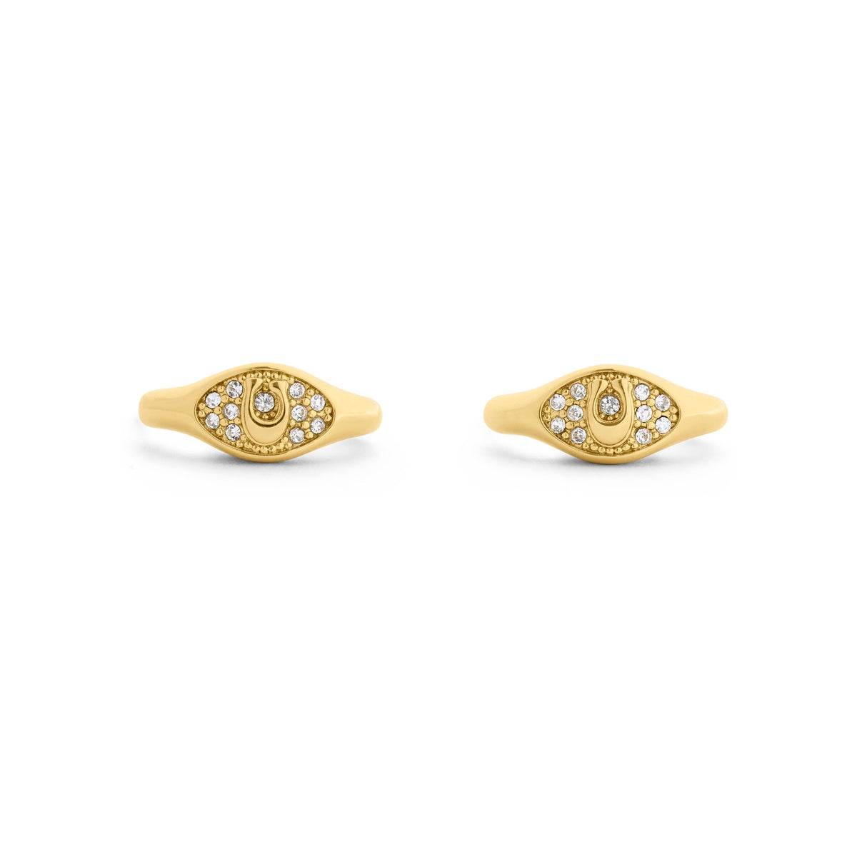 Coach Gold C Pavé Signet Huggies