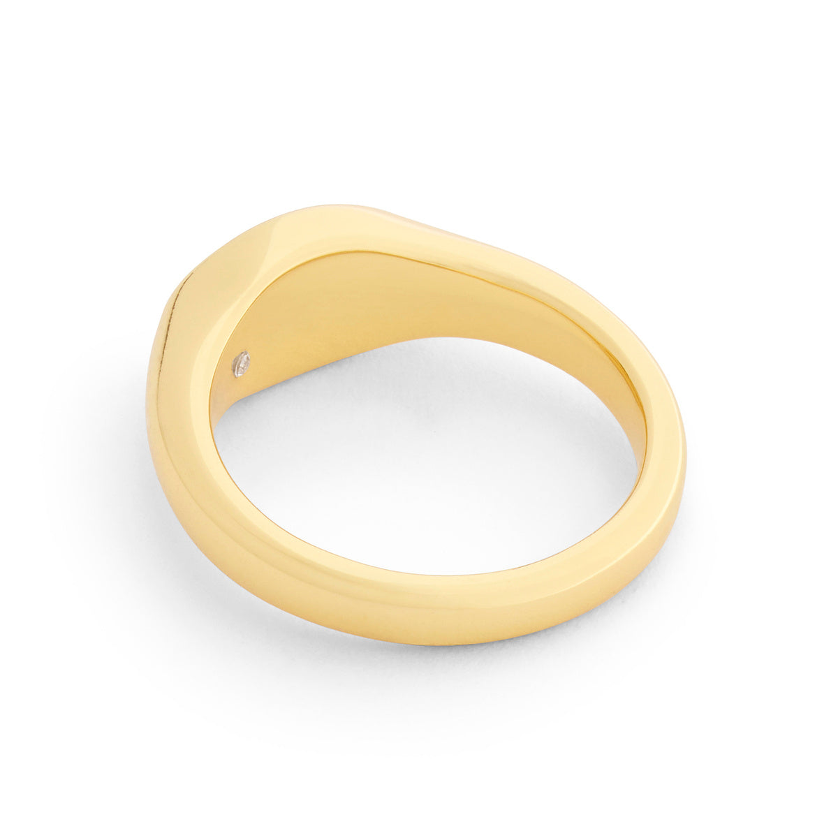Coach Gold C Pavé Signet Oval Ring