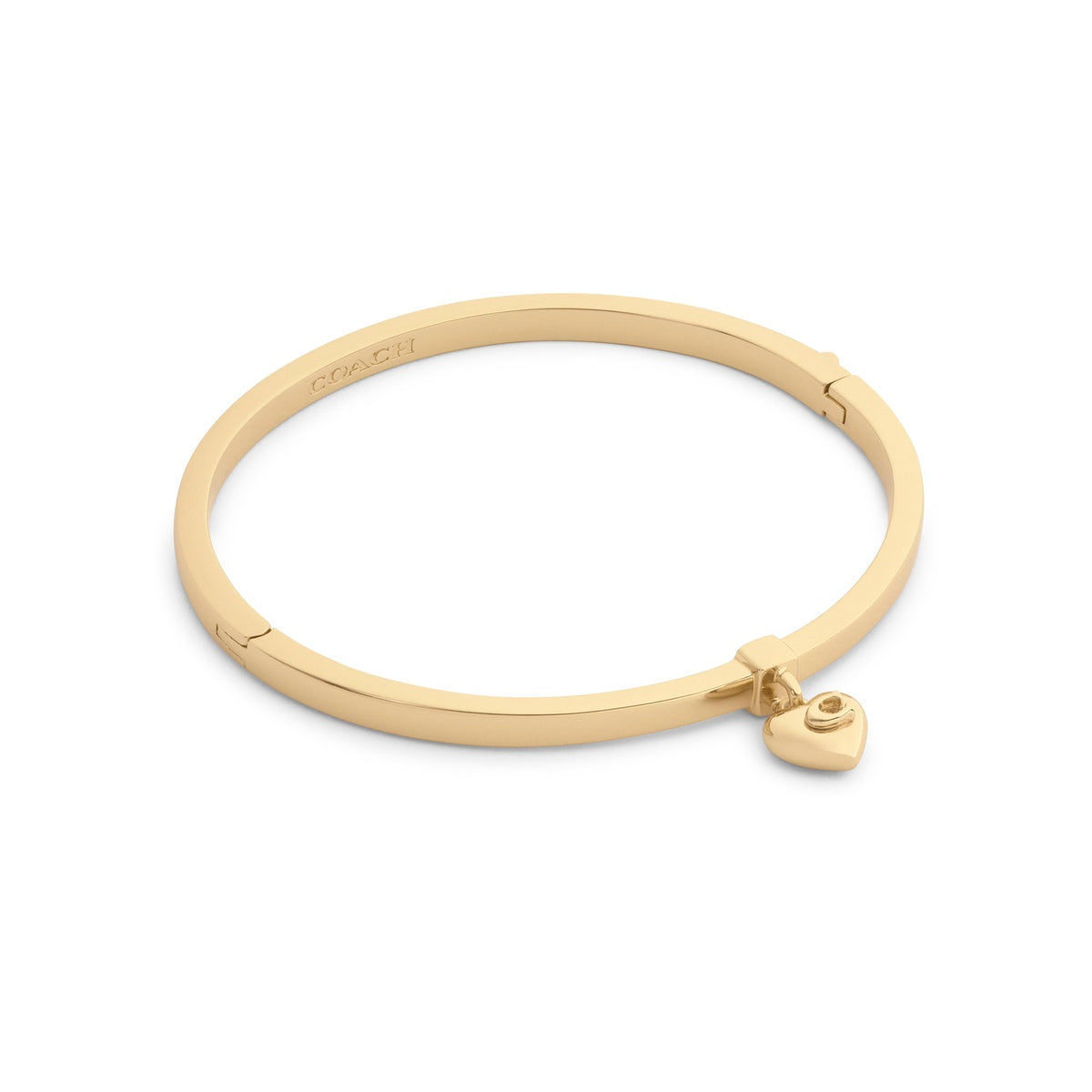Coach Gold Heart Charm Boxed Bangle